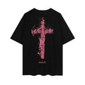Chrome Hearts Black Base Pink Flame Cross T-shirt P65