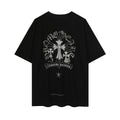 Chrome Hearts Reflective Silver-Grey Floral Cross Vintage Washed T-shirt 2626