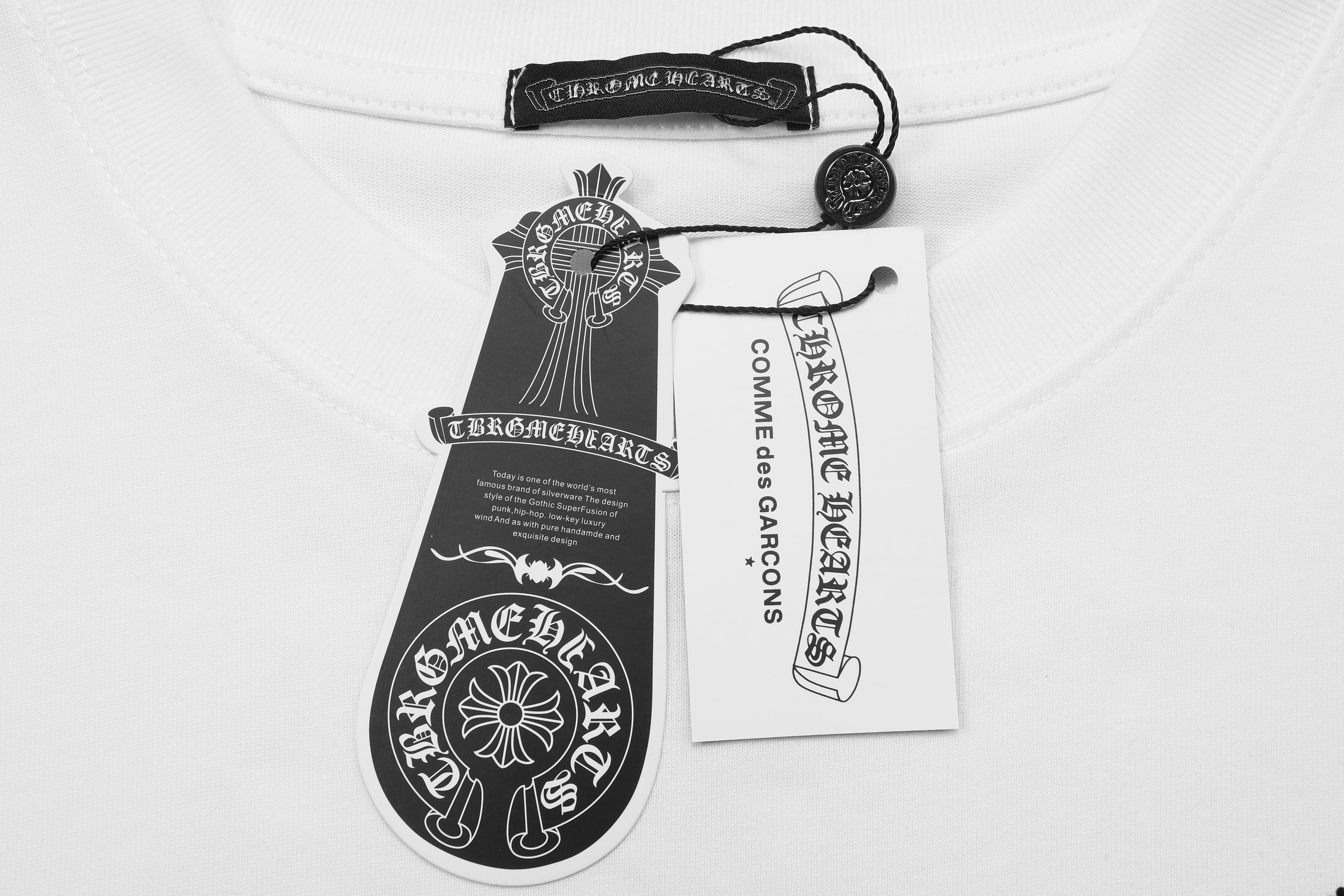 Chrome Hearts Reflective Silver-Grey Floral Cross Vintage Washed T-shirt 2626