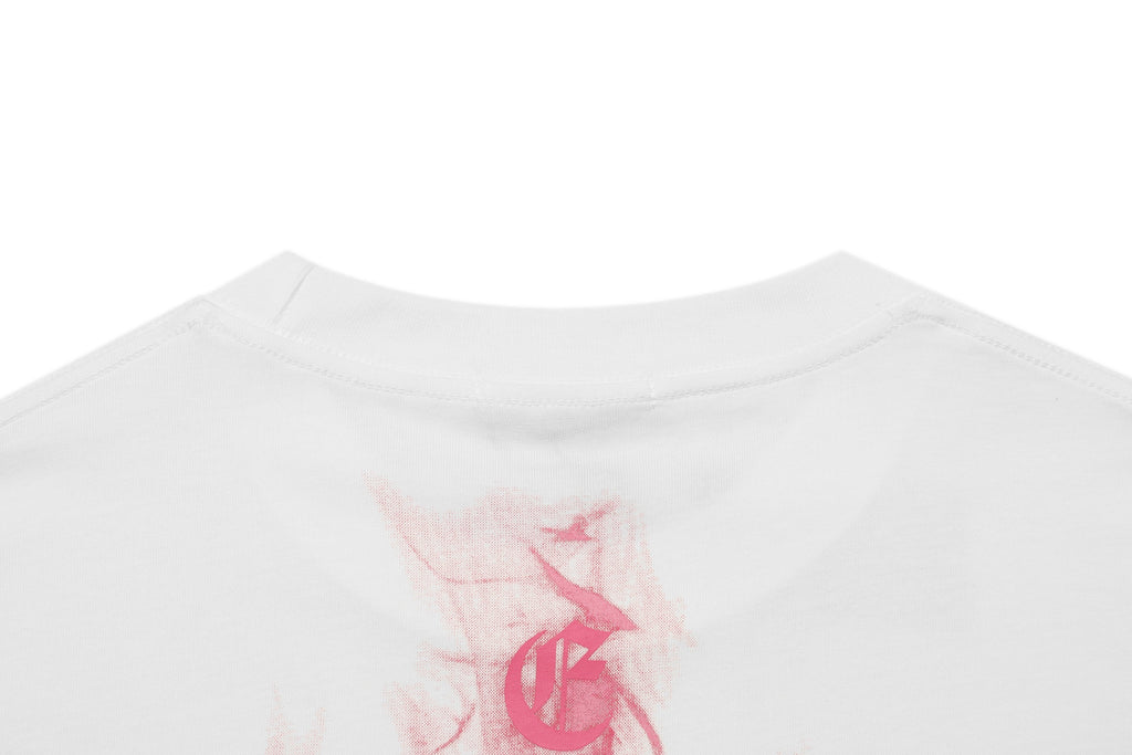 Chrome Hearts Black Base Pink Flame Cross T-shirt P65