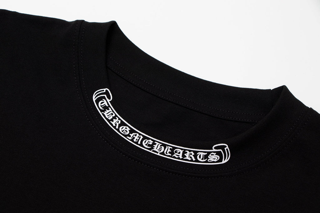 Chrome Hearts Cross Metal Denim Spliced Short-Sleeve T-shirt TB14