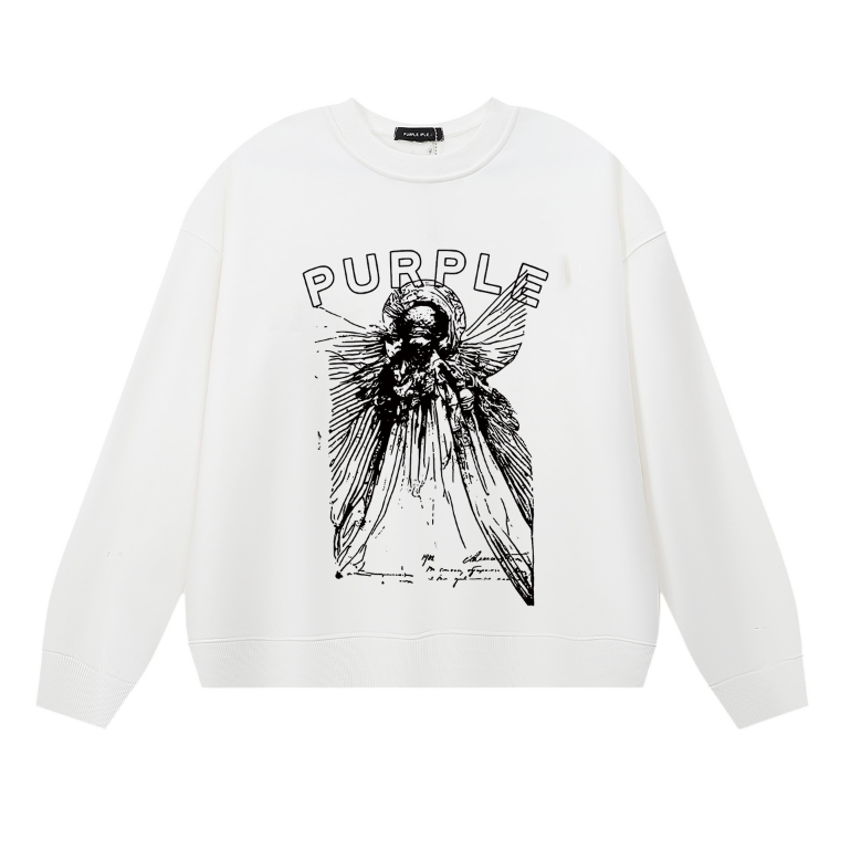 Purple Men's Long-Sleeve T-shirt Sweatshirt 1134