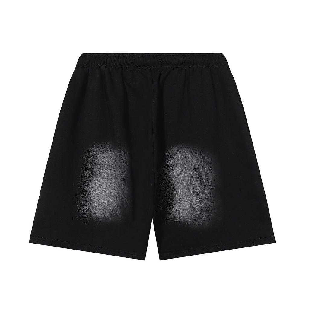 Hellstar Flame Graphic Shorts Black and White